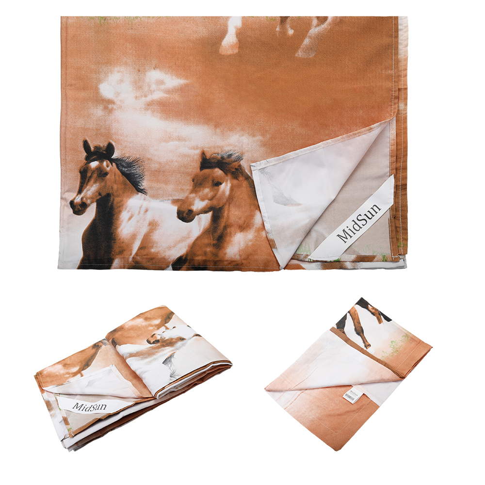 MidSun 3D Horse Print Duvet Cover Sheet Bedding Sets Twin/Full/Queen 4-Piece